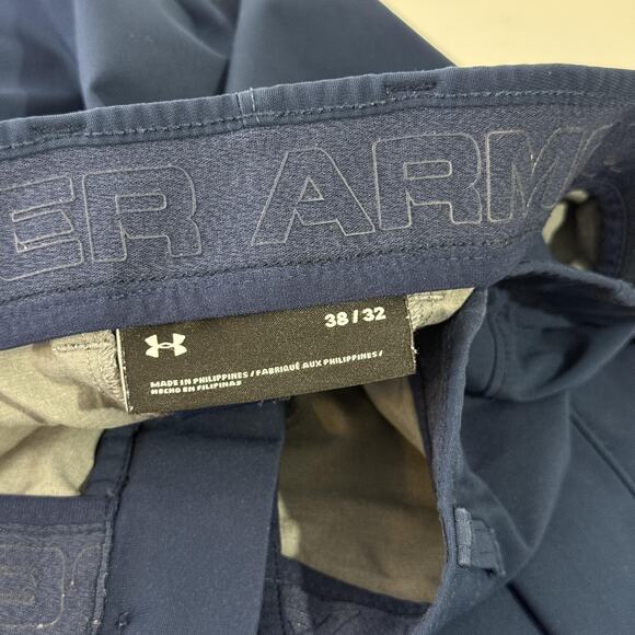 Under Armour Pants Mens 38x32 Blue Stretch Golf Tapered Performance Lightweight - Picture 3 of 5
